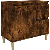vidaXL Badkastje, gerookt eikenfineer, 65x33x60 cm, houtvezelplaat
