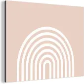 MuchoWow Wanddecoratie Metaal - Aluminium Schilderij Industrieel - Abstract - Kunst - Regenboog - Wit - Roze - 160x120 cm - Dibond - Foto op aluminium - Industriële muurdecoratie - Voor de woonkamer/slaapkamer