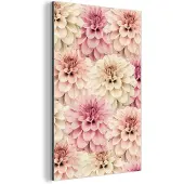 MuchoWow Wanddecoratie Metaal - Aluminium Schilderij Industrieel - Bloemen - Roze - Wit - Natuur - 40x60 cm - Dibond - Foto op aluminium - Industriële muurdecoratie - Voor de woonkamer/slaapkamer