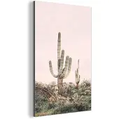 MuchoWow Wanddecoratie Metaal - Aluminium Schilderij Industrieel - Cactus - Groen - Natuur - Planten - 100x150 cm - Dibond - Foto op aluminium - Industriële muurdecoratie - Voor de woonkamer/slaapkamer