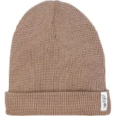 Lodger muts Beanie Ciumbelle donkerbeige Jongens/Meisjes Katoen Effen - maat 0-6 mnd