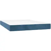 vidaXL Pocketveringmatras medium 140x200x20 cm fluweel donkerblauw