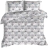 MOODIT Dekbedovertrek Odil Mia Stone Grey-240 x 200 / 220 cm | Lits-Jumeaux