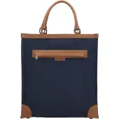 Beagles Canvas Boodschappentas met Leren Handvatten Deluxe Blauw