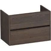 Brauer Adore Onderkast 80cm 2 Lades Massief Eiken - Eiken Zwart - Badkamermeubels - Wastafelonderkasten - 8720359330208