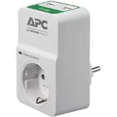 Schneider Electric Overspanningsbeveiliging - PM1WU2-GR - Stopcontactadapter met overspanningsbeveiliging (1 Schuko-stekker, 2 USB-oplaadpoorten, wit)