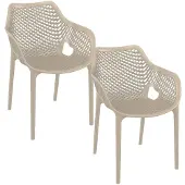 Garden Impressions Air XL design tuinstoel taupe - 2 stuks