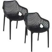 Garden Impressions Air XL design tuinstoel zwart - 2 stuks