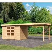 Karibu | Tuinhuis Askola 4 met Overkapping 2,8 | Onbehandeld