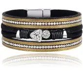 Deja Jewels Boho Armband met Meerdere Lagen - Triangle Zwart