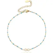 LGT JWLS Enkelband Goud & Emaille - Infinity Blue