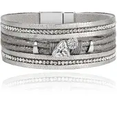 Deja Jewels Boho Armband met Meerdere Lagen - Triangle Grijs