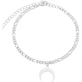 LGT JWLS Schakel Enkelband Roestvrijstaal - Moon Silver