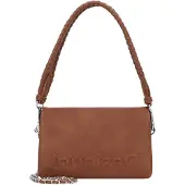 Desigual mini crossbody tas met logo cognac Dames