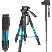 Neewer - Sab234 - Camera - Statief - Aluminium - 3 - Weg draaibare kop voor sony - canon - blauw