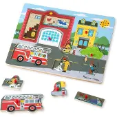 Melissa & Doug Vormenpuzzel Brandweerkazerne Junior Hout 8 Stukjes