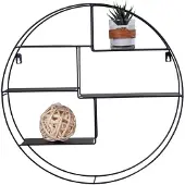 House Nordic Genk Wandplank Rond - Zwart Staal - Ø47 cm - Diepte 10 cm - Moderne Design Wandplank