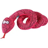 COOCKOO Reggie Hondenspeeltje - Lange Slang Knuffel met Pieper - Pluche & Oxford - 140cm - Roze