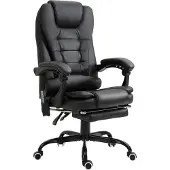 Vinsetto Massagestoel directiestoel met voetensteun, verstelbare rugleuning PVC
