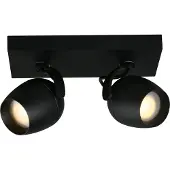 Lucide PRESTON - Plafondspot (Plafondlamp) Badkamer - 2xGU10 - IP44 - Zwart