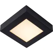 Lucide Brice vierkante plafondlamp 16.8cm 15W zwart