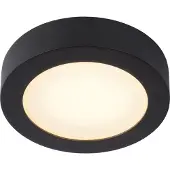 Lucide BRICE-LED - Plafonnière Badkamer - Ø 18 cm - LED Dimb. - 1x12W 3000K - IP44 - Zwart