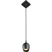 Lucide PRESTON - Hanglamp Badkamer - Ø 10 cm - 1xGU10 - IP44 - Zwart