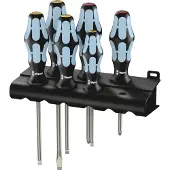 Wera 3334/6 Schroevendraaierset Werkplaats 6-delig Plat, Kruiskop Phillips