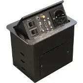 Equip 333341 Tischsteckdose mit 1xSchuko,2xRJ45,1xHDMI,1xUSB,1xVGA