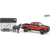 BRUDER Wagon Power RAM 2500 avec accessoires pour chevaux