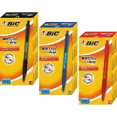 BIC Soft Feel SoftFeel Intrekbaar Balpen Blauw 0,4 mm Medium Balpen 12 Stuks