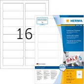 Herma 10303 Verwijderbare etiketten, A4, 88,9 x 33,8 mm, wit, wit, Movables-Technology