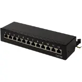 Logilink Desktop patchpaneel, Cat. 6A, 12 poorten, zwart