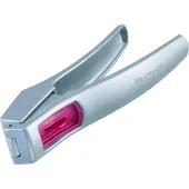 Westmark Knoflookpers met extra grote perskamer en reinigingselement, lengte: 16,2 cm, aluminium/kunststof, zilver/rood, 30082260