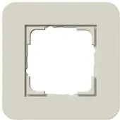 Gira 0211417 Afdekraam, 1-voudig, E3, zand/reinwit, glanzend, met soft-touch afwerking