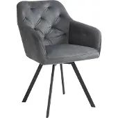 SalesFever Artistiq Eetkamerstoel 'Dru' Velvet, draaibaar, kleur Grijs