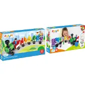 PolyM Rainbow Counting Train Bouwblokken 63-delig
