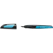 Stabilo Ergonomische schoolpen STABILO EASYbuddy, penpunt L, zwart/lichtblauw