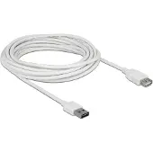 DeLOCK Easy-USB-A naar USB-A verlengkabel - USB2.0 - tot 2A / wit - 5 meter