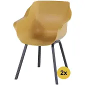 Hartman 2x Sophie Element dining tuinstoel curry yellow