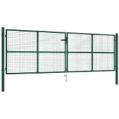 vidaXL Tuinhek van gaas staal 400x125 cm groen