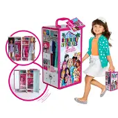 Klein toys Barbie-kledingkoffer - kledingrekken en -legplanken - incl. accessoires- meerkleurig