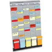 Franken T-kaart bord 5-daagse weekplanner, 31,5 x 49 cm, 5 steunen, 20 sleuven, PV-SET1