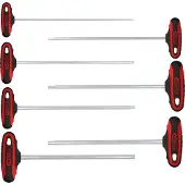 Ks Tools ERGOTORQUEplus T-greep, set van 7 ribbelsleutels voor hoekige schroeven, M4-M10 (artikelnummer: 158.5050)