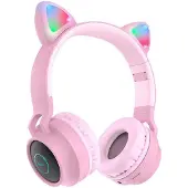 Hoco Draadloze Kinder Koptelefoon Kattenoren Roze