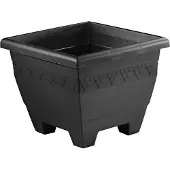 Hega hogar 2x Antraciete plantenbakken/bloembakken vierkant 30 cm - Plantenpotten