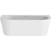 Xenz Charley half vrijstaand bad acryl 180x80x60cm wit glans met waste wit glans