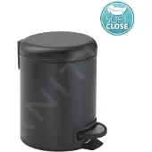 Gedy badkameraccessoires - Potty prullenbak 3l, SoftClose, mat zwart 320914