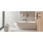 Ideavit SolidNova-CR Solid Surface Muur-gemonteerd Rechterzijde Ligbad 180x80cm - Baden, Halfvrijstaande Baden