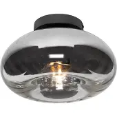 QAZQA Art Deco plafondlamp zwart met smoke glas - Ayesha